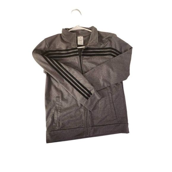 Adidas Adidas boys gray stripe jacket size XL 18/20 - Picture 6 of 6
